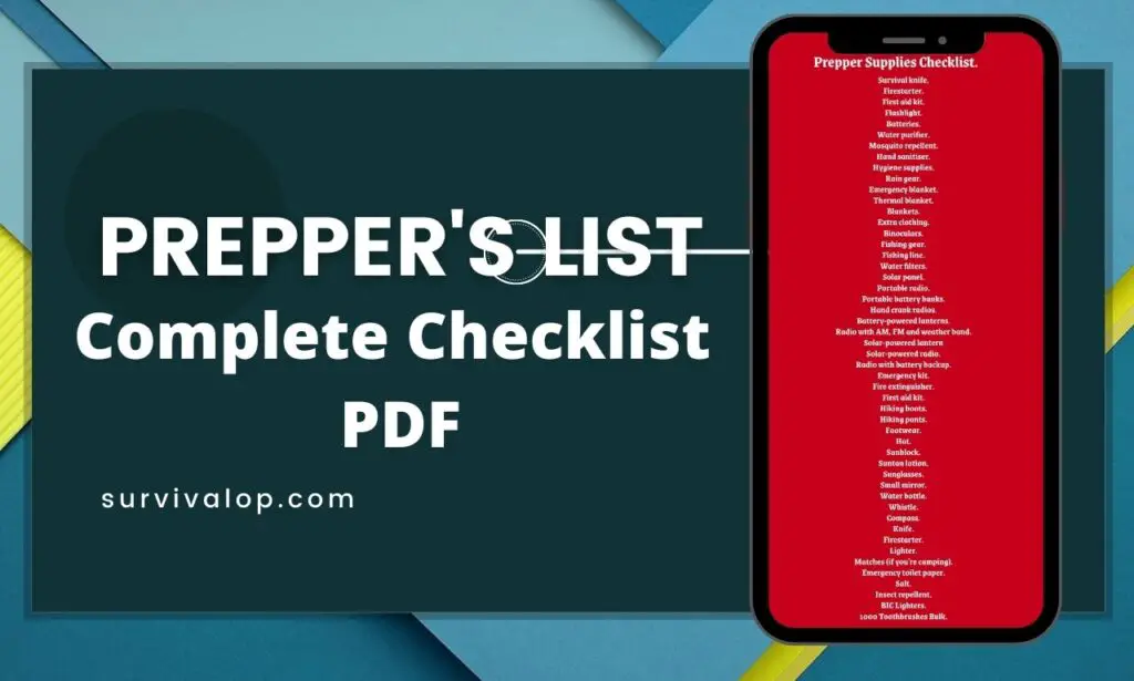 Prepper's List The Ultimate Prepper's Kit Checklist