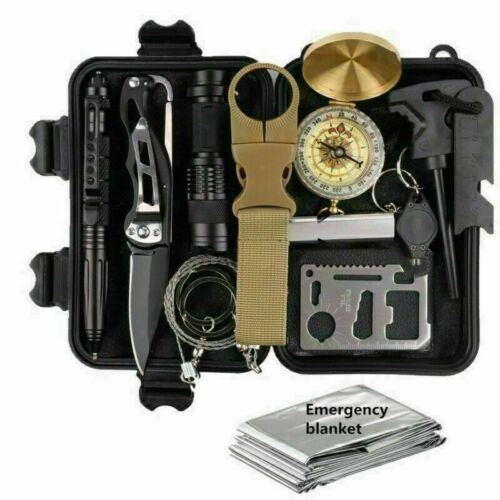 13 In 1 Outdoor Emergency Gear Survival Kit Camping Hiking Tactical Backpack US